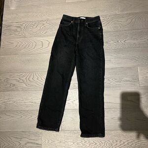 Oak and Fort Black Straight-Leg Jeans